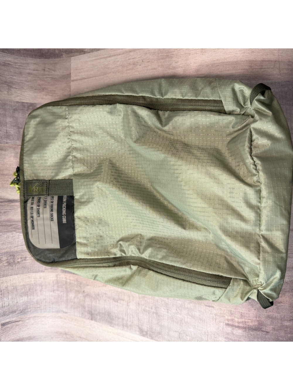 REI Co-Op Packing Cube Expandable Green 8.5x11.5 Medium Ripstop Lightweight